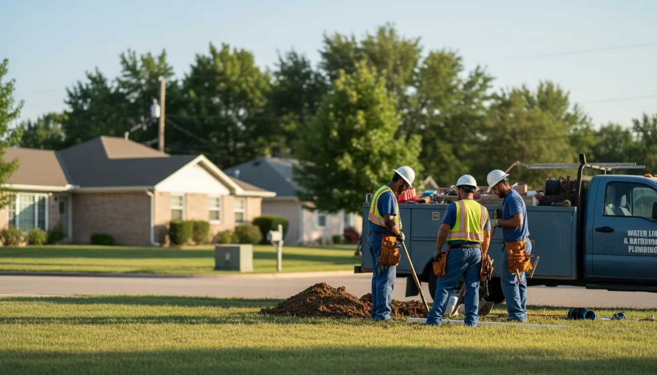 Residential water line and bathroom plumbing service in Spencerville, OK
